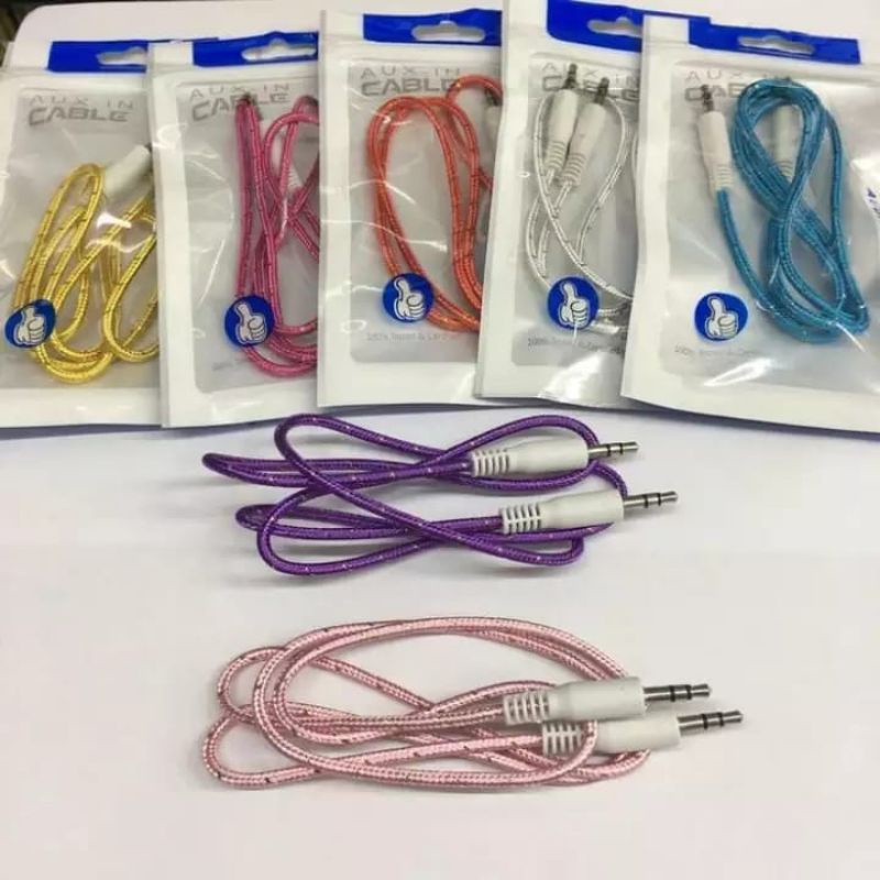 PRMO Kabel Aux 1in1 yg terbuat dari bahan tali  hingga kuat / Kabel Jack Audio / Kabel Audio Speaker