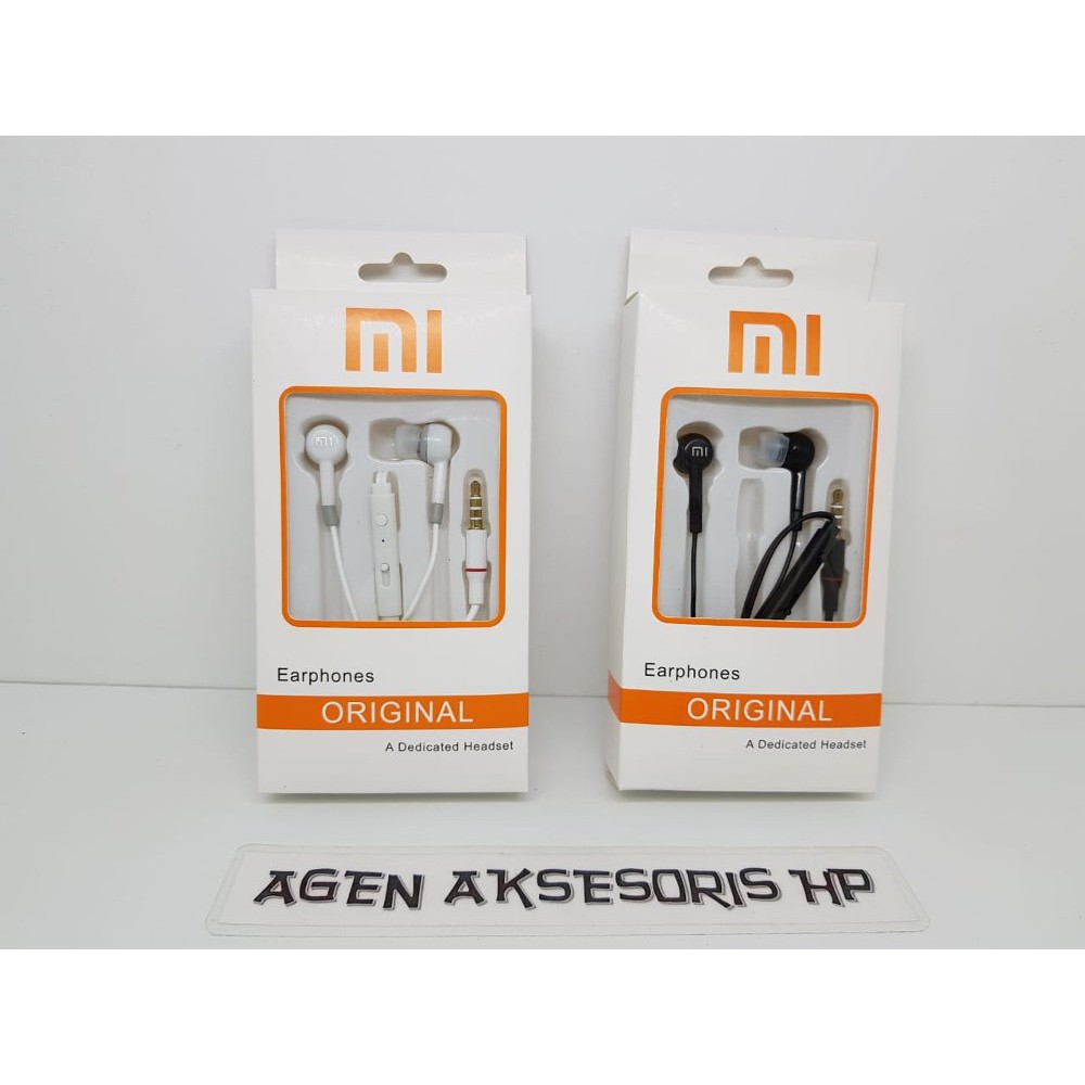 Headset XIAOMI Handsfree XIAOMI BIASA Earphone in Ear Bud Headphone Ear Set Universal 3.5mm MURAH
