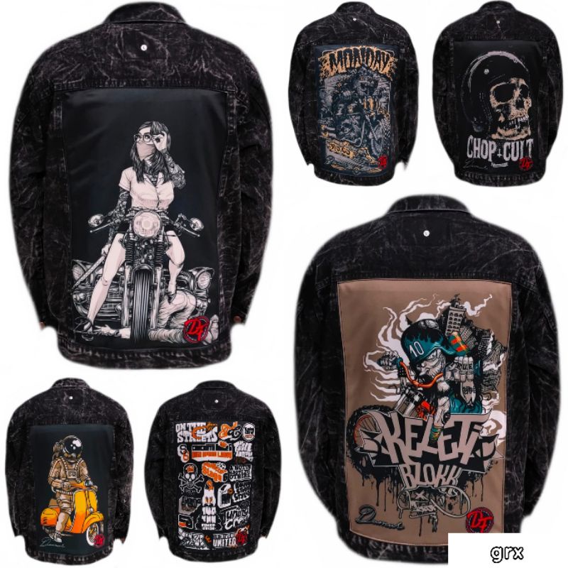 JAKET DENIM PRINTING // JAKET JEANS PRIA // JAKET JEANS PRINTING // JAKET DENIM GAMBAR BELKANG