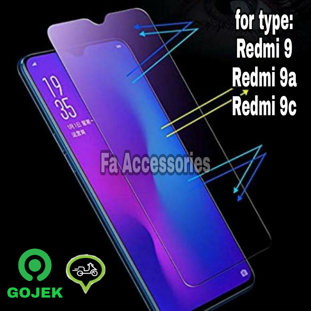 Tempered glass blue redmi 9 9a 9c A C antiradiasi blue light screen protector