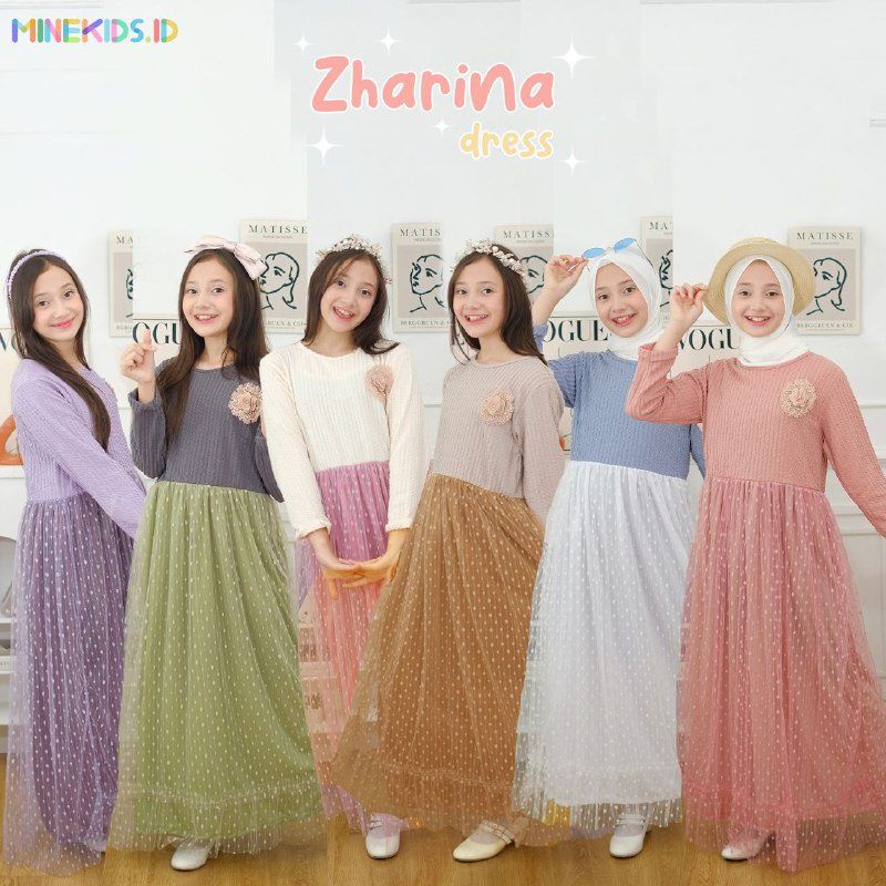 ZHARINA long dress / gamis anak/ Dress anak / baju lebaran