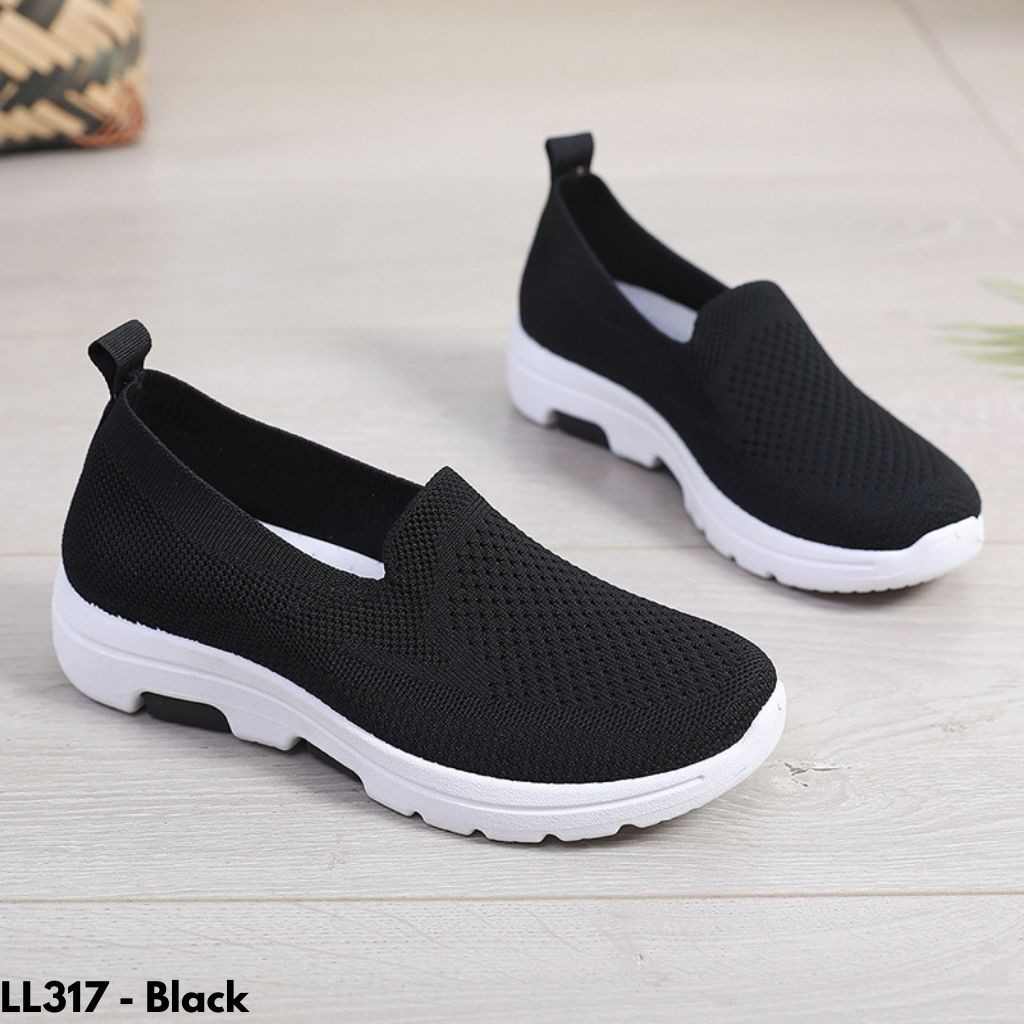 SEPATU WANITA SNEAKERS TANPA TALI COCOK OLAHRAGA SANTAI NYAMAN DIPAKAI ANTI SLIP LL317