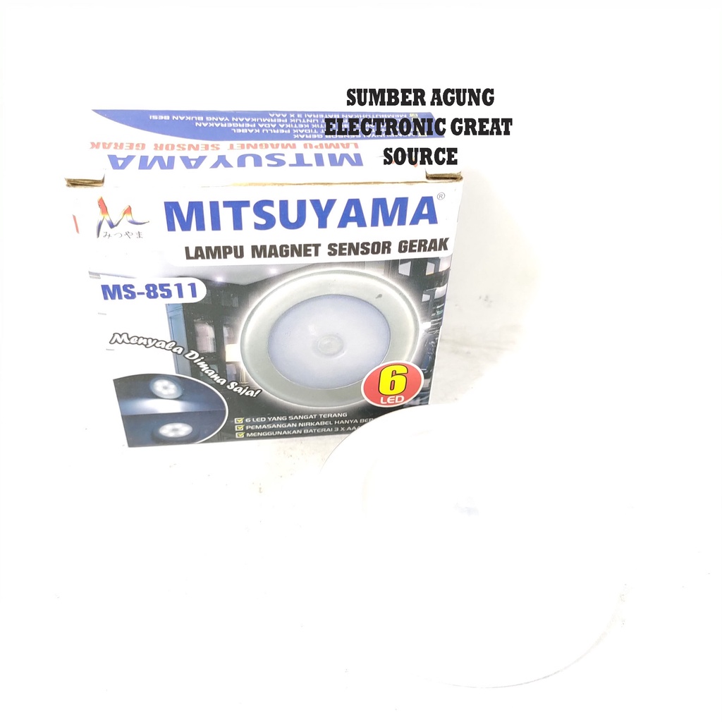 Mitsuyama MS8511 Lampu Magnet Sensor Gerak Nyala Otomatis Tinggal Tempel