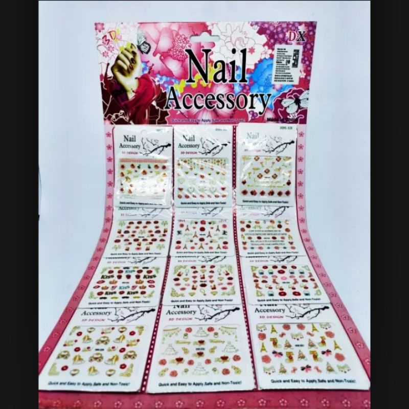 STICKER KUKU/NAIL AKSESORIS isi 12 pcs/Lembar