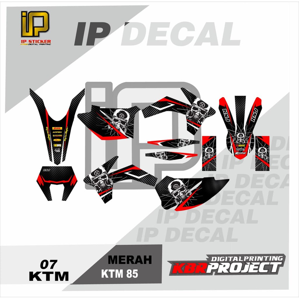 DECAL KTM 85 STICKER VARIASI MOTIF GRAFIS DECAL MOTOR KTM 85 07 CUSTOM BEBAS BISA