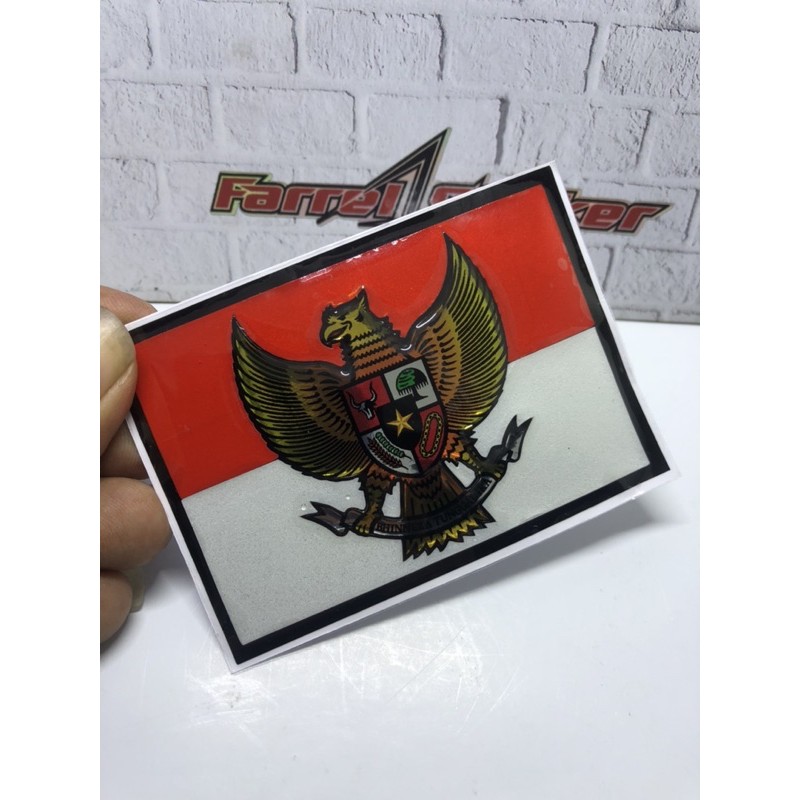 stiker bendera garuda timbul