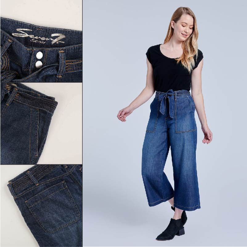 Kulot Wanita - Wide 7/8 Kulot Pants Wanita Model Besar [CG-SVN 01]-CG-SVN 01 DENIM