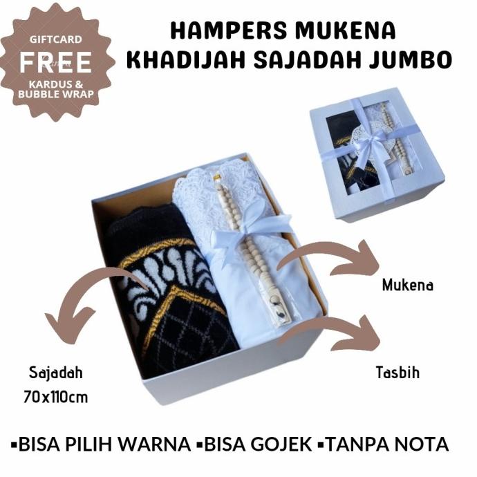 

Hampers Premium Isi Sajadah Jumbo Dan Mukena Khadijah .