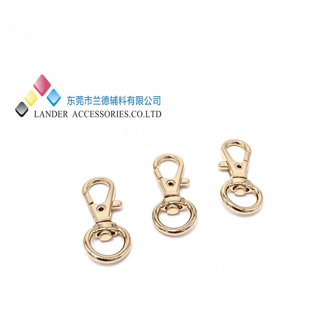 Lander Dogclips / Kaitan / 9.8mm / Shiny Gold / Strapmask / FX1181 / 2pcs