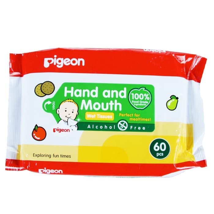 PIGEON Hand and Mouth Wet Tissue - 60-20 Sheets Tisu Basah Bayi