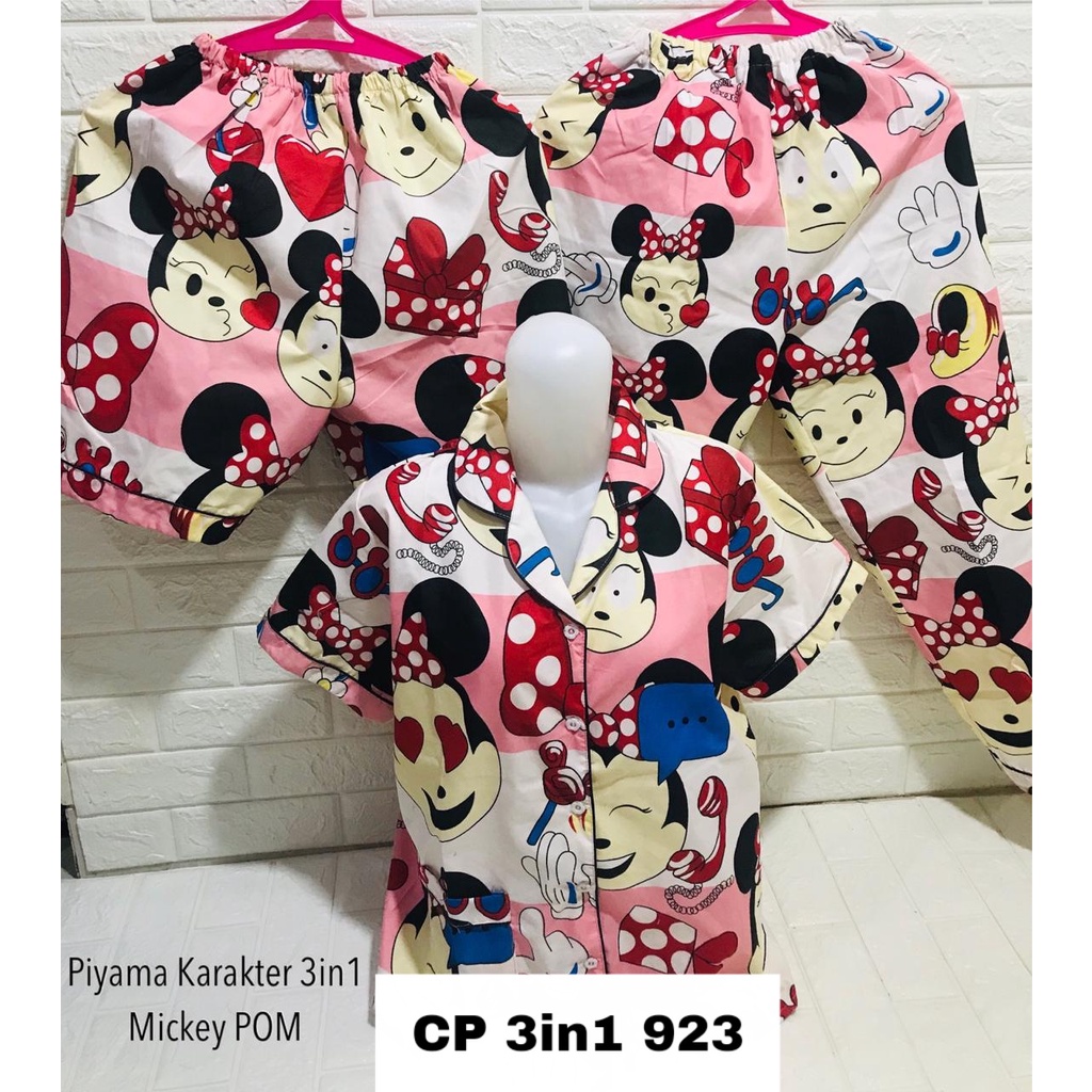 Baju tidur wanita dewasa 3 in 1 / Piyama wanita CP 3 in 1