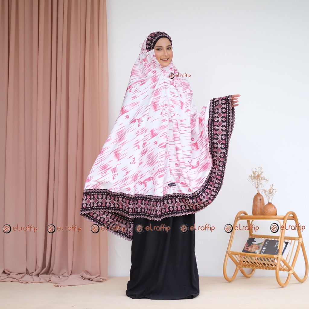 Mukena Dewasa Katun Printing Renda Bordir LucianaSeries