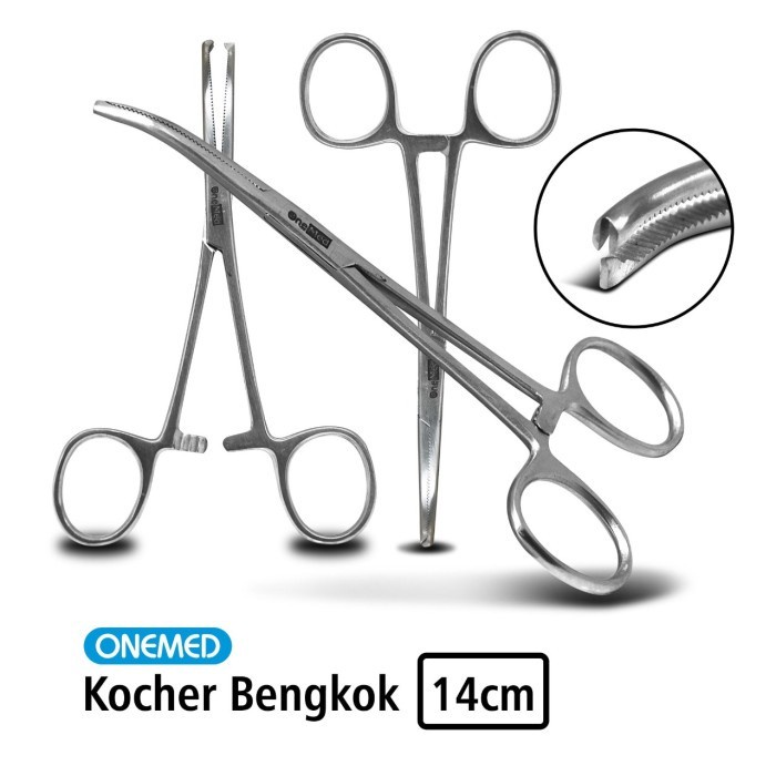 Kocher Bengkok 14cm / Klem Koher Forceps Bengkok / Klem Kocher 14cm