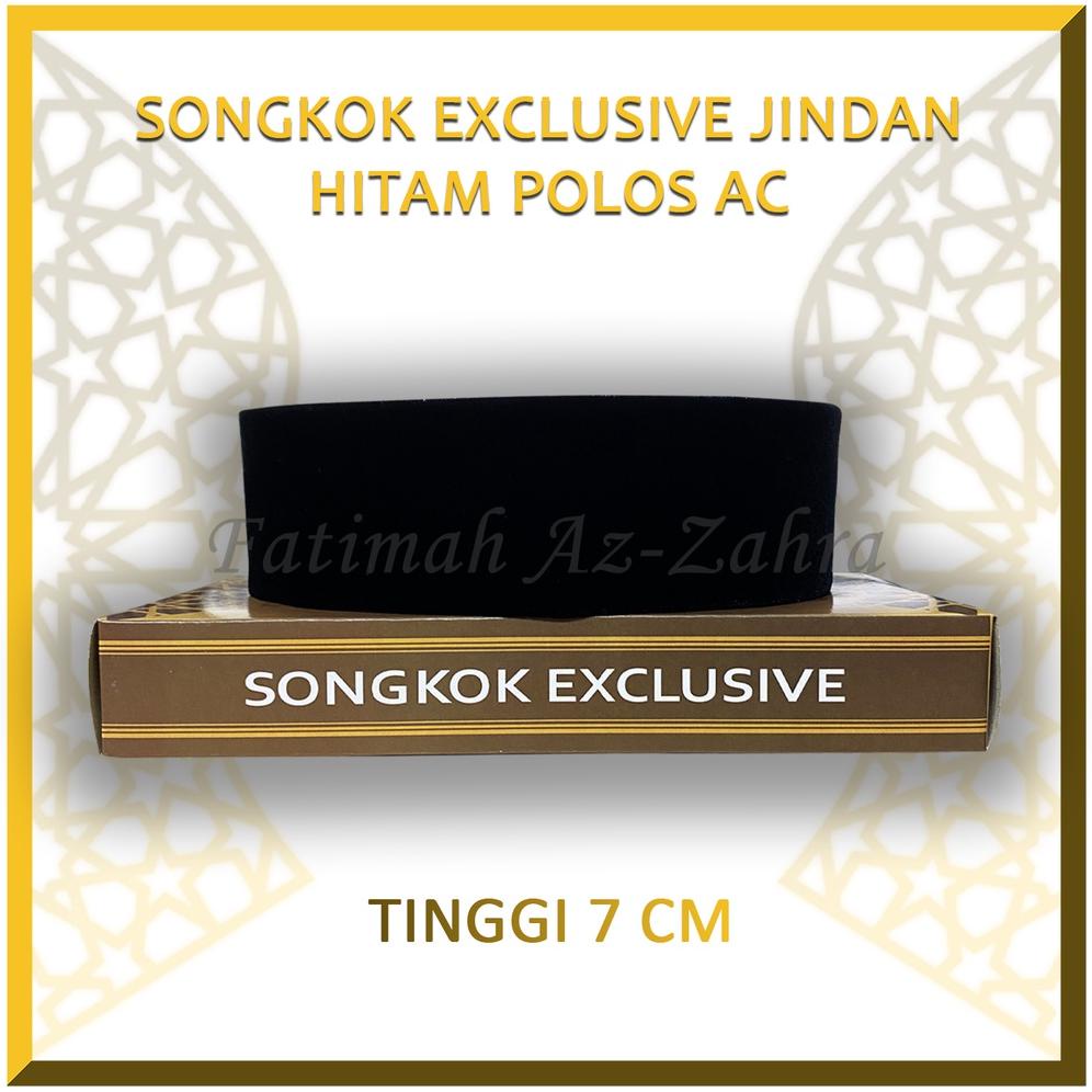 Peci Songkok Kopiah Jindan Exclusive Hitam Tinggi 7 Cm