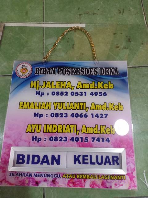 

Papan nama bidan uk 30x30 (AKRILIK)