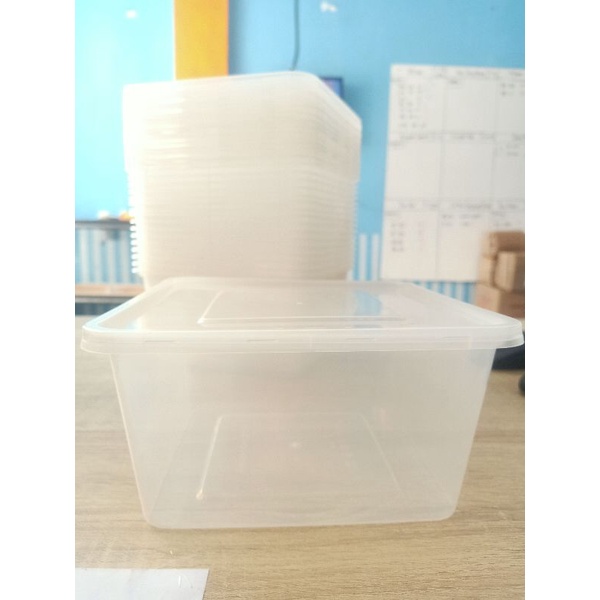 Kotak Makan Plastik Thinwall OTK 3000ML Model Kotak Isi 15PCS