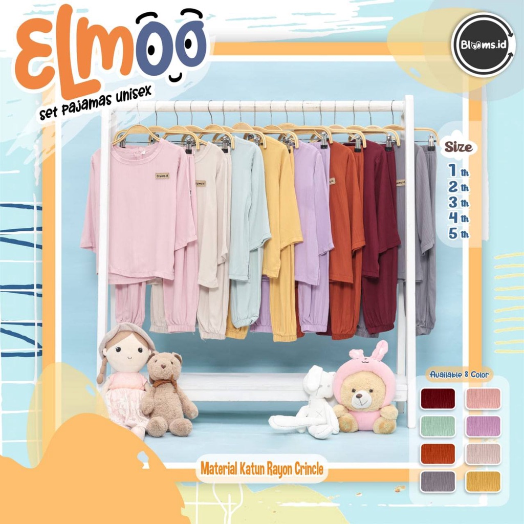 Setelan Pajamas anak Unisex Elmoo By Bloom