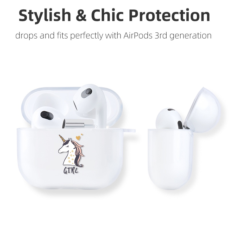 Case TPU Transparan Motif Kartun Cover AirPods 3