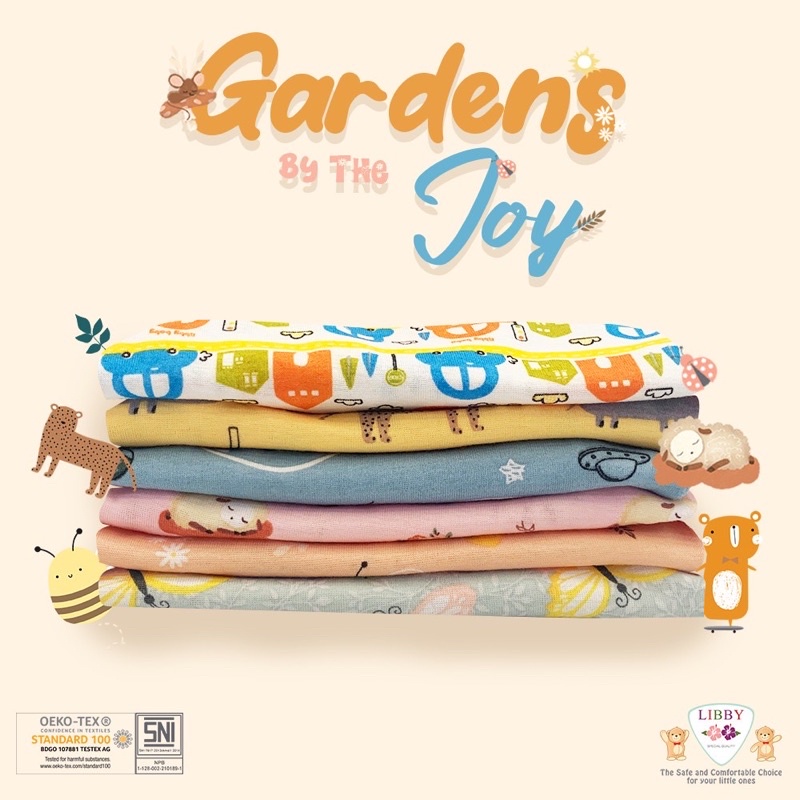 SETELAN  LIBBY NB-XXL / LIBBY EARTH SERIES OBLONG COTTON MOTIF PAKAIAN BAYI LIBBY BABY MOTIF GARDENS BY THE JOY SETELAN PENDEK PANJANG BAJU ANAK