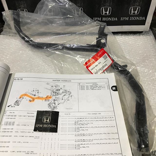 19510 RAA Original Pipe heater Pipa Waterpump water pump Honda Accord CM5 2003 2004 2005 2006 2007