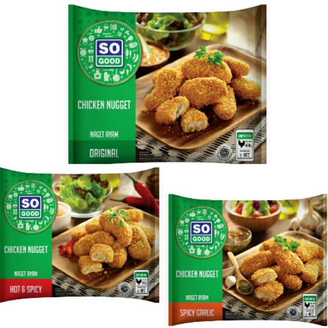 

So Good Chicken Nugget 400gr - Naget Ayam Original/ Hot Spicy/ Garlic