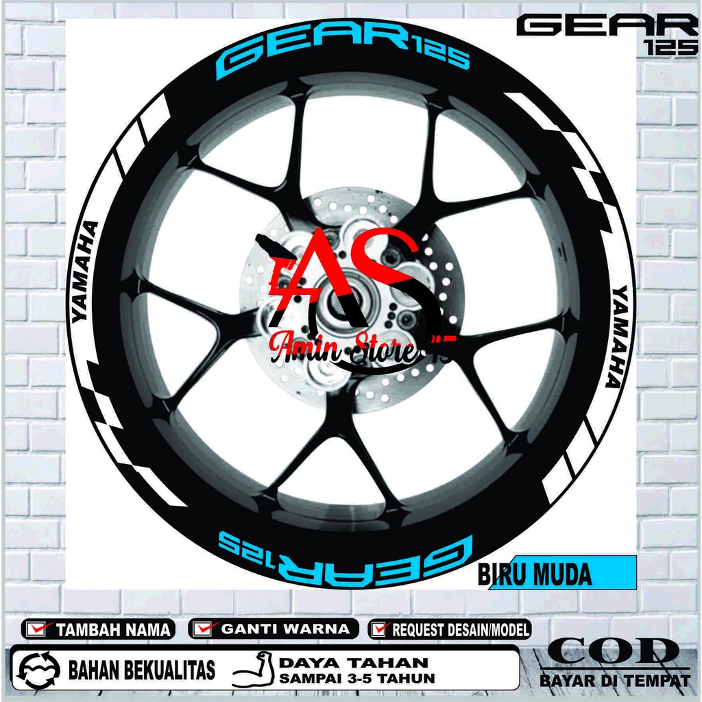 Stiker Velg Gear, Lis Variasi Velg Gear, Stiker Velg Variasi Yamaha Gear