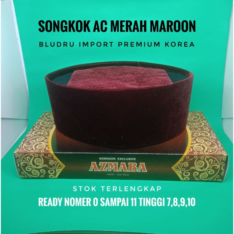 PECI SONGKOK AC BLUDRU MERAH MAROON