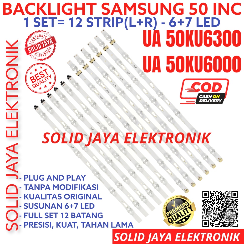 BACKLIGHT TV LED SAMSUNG 50 INC UA 50KU6300 50KU6000 UA50KU6300 UA50KU6000 UA-50KU6300 UA-50KU6000 LAMPU BL 50KU 13K 13LED 13 KANCING 50INCH 50IN 50INC 50 INCH IN LED SAMSUNG