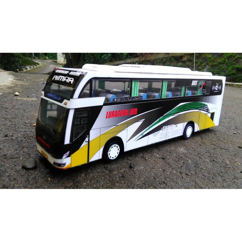 Miniatur Bus RC Luragung Jaya Rimar | Miniatur Bis Remot | Miniatur Bus Remot Kontrol Full Interior