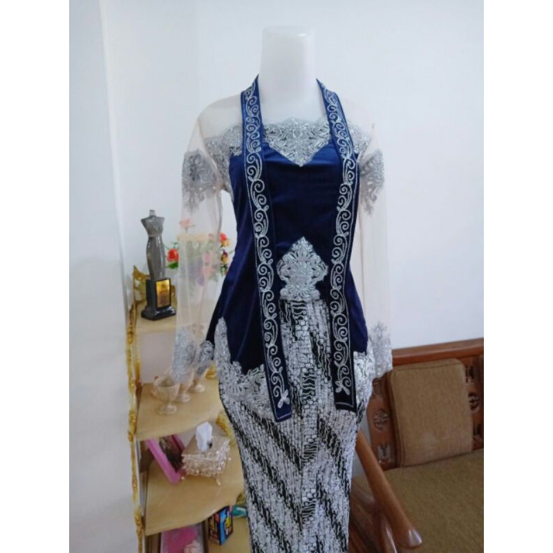 Kebaya Bludru Hitam / Marun / Navy REAL PICT! kebaya kutubaru atasan
