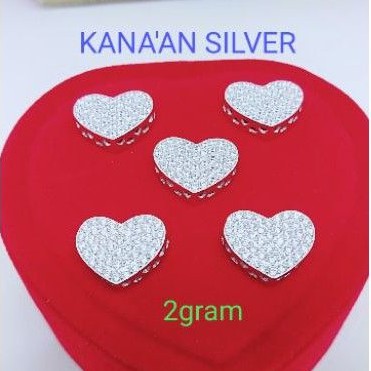 Liontin tusuk/buah kalung love mata diamond putih ful perak asli 925/silver lapisan emas putih murni