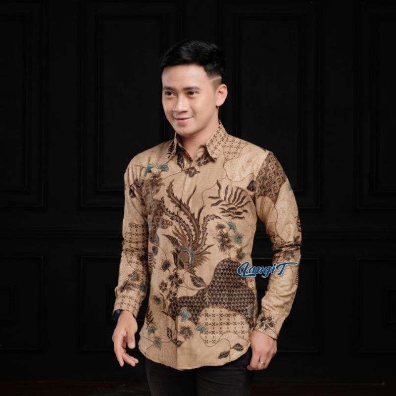 Batik pria kemeja batik lengan panjang m l xl xxl terlaris-Sekar
