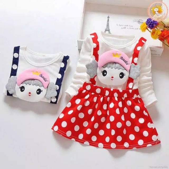 DRESS ANAK PEREMPUAN IMPORT DRESS KOREA TWEED MOTIF