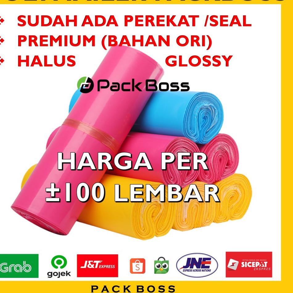 

★★★ JL0 POLYMAILER PACKBOSS 17x30 ISI ±100 LEMBAR, TEBAL, KUALITAS BOSS, DIJAMIN TERMURAH ✰ (Baru)