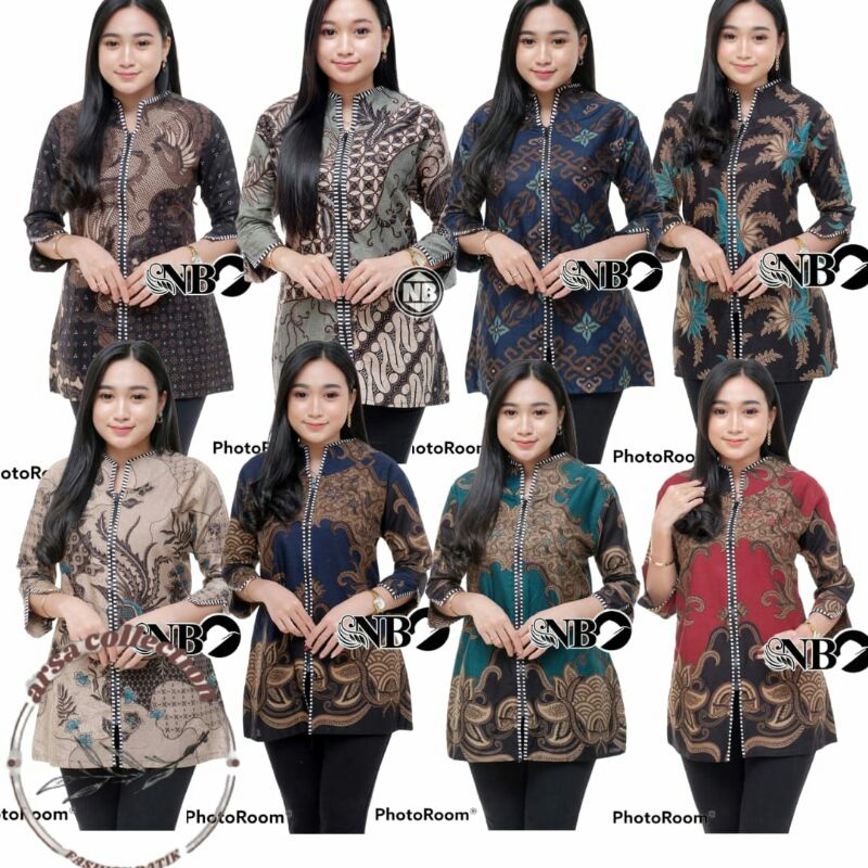 Batik Wanita ASJ SA HRB026 Kenongo Kemeja Tosca Pendek