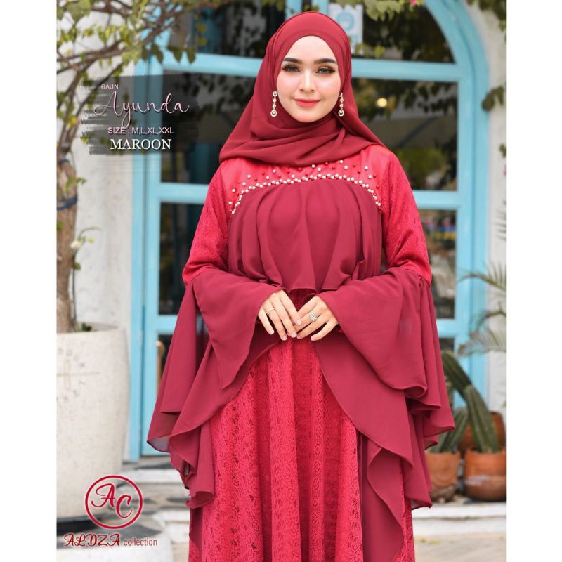 GAUN MEWAH AYUNDA / GAMIS BRUKAT PREMIUM / GAMIS PESTA / DRESS PARTY WANITA / OUTFIT BAJU PESTA KEKINIAN / AC