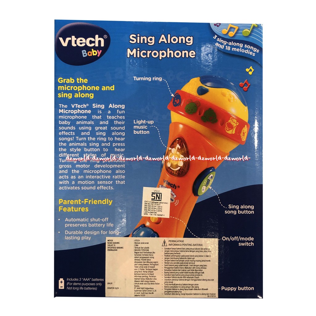 Vtech Baby Microphone Sing a Long Mainan Mic Suara Untuk Bayi