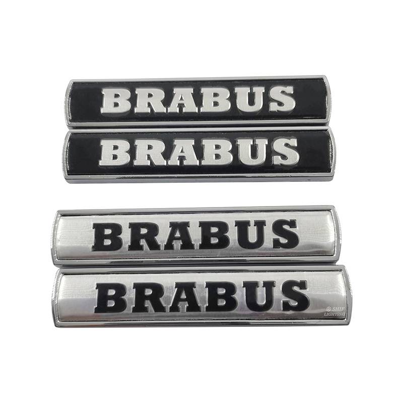 2 X Metal BRABUS Logo Car Side Fender Decorative Emblem Sticker Decal Badge For Mercedes Benz BRABUS