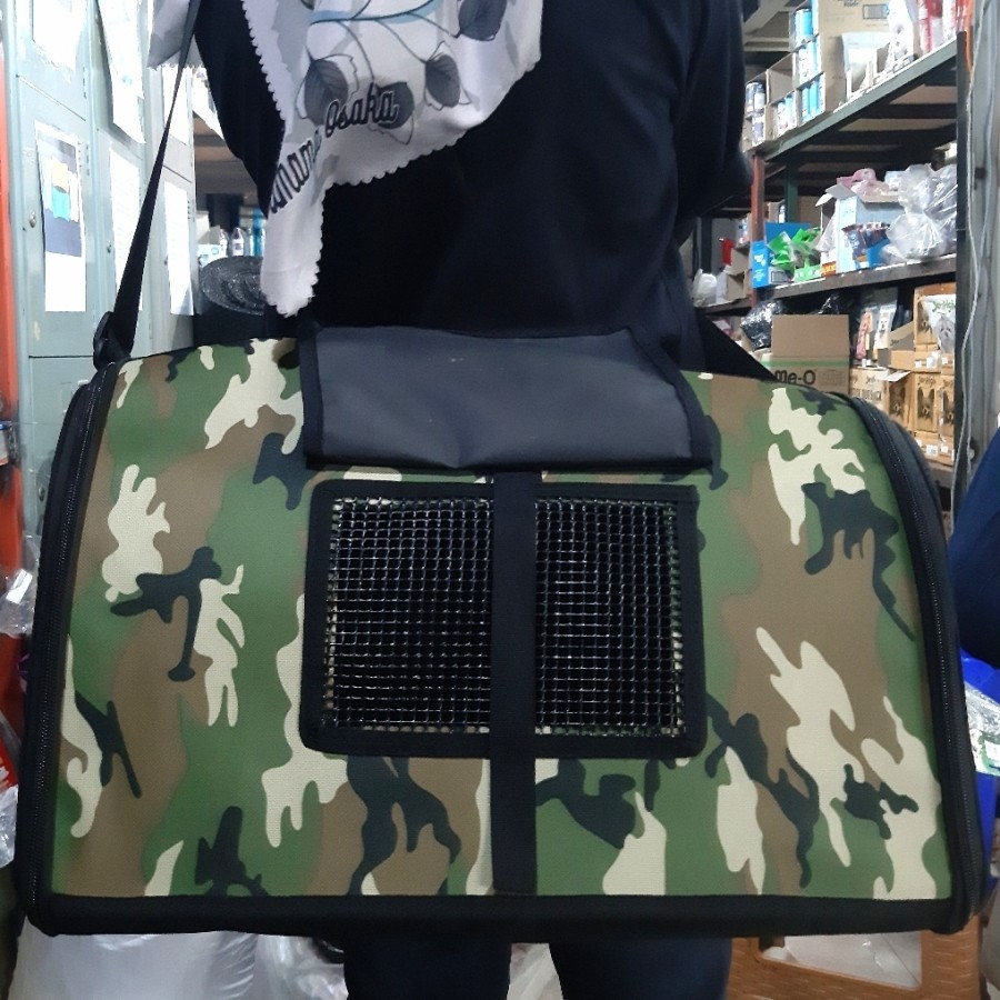 Tas Hewan peliharaan Selempang jinjing Pet Cargo 2 in 1 Travel anjing kucing motif LV