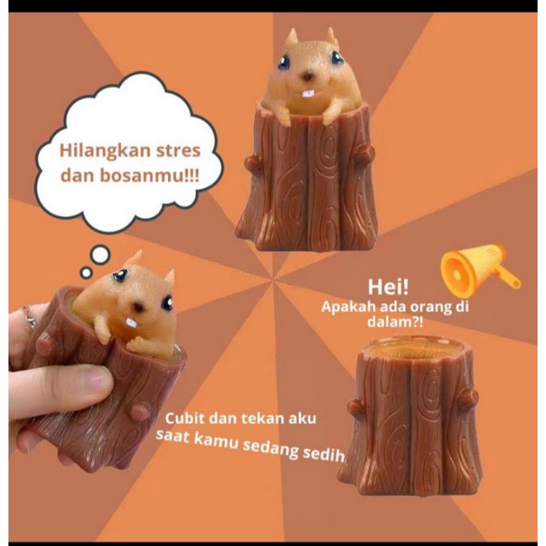 mainan Viral bola pop it ball 3D anti stress-Tupai umpat