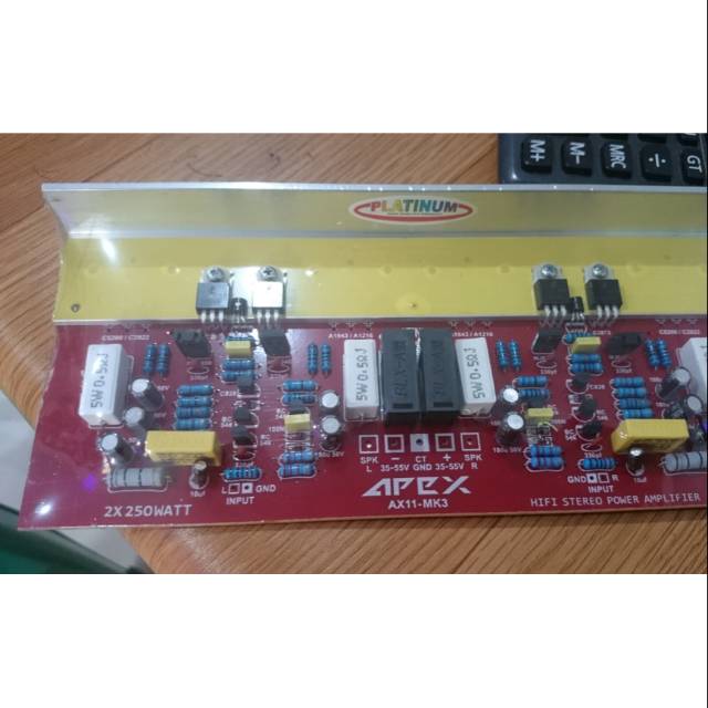 POWER AMPLIFIER STEREO 500WATT 2 X 250WATT APEX AX11 MK3 MK-3 PLUS HEATSINK