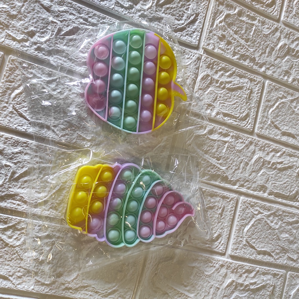 Mainan POP IT Rainbow multicolor fidget push bubble-3