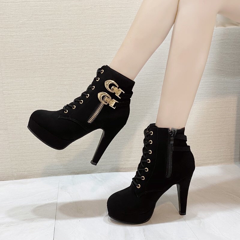 SEPATU ANKLE BOOTS IMPORT WANITA KOREA ORIGINAL BIG SIZE 41 42 43 JY13