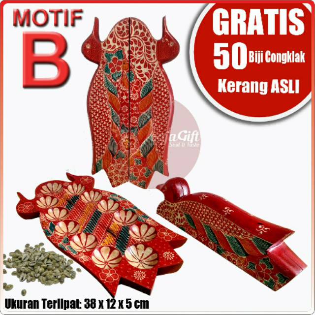 Congklak Kayu Lipat model Bebek (12 lubang)