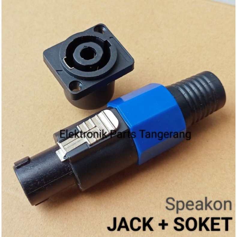 (PAKET SET) JACK SPEAKON BIRU + SOKET JACK SPEAKON TERMINAL SPEAKER JACK SPEAKER