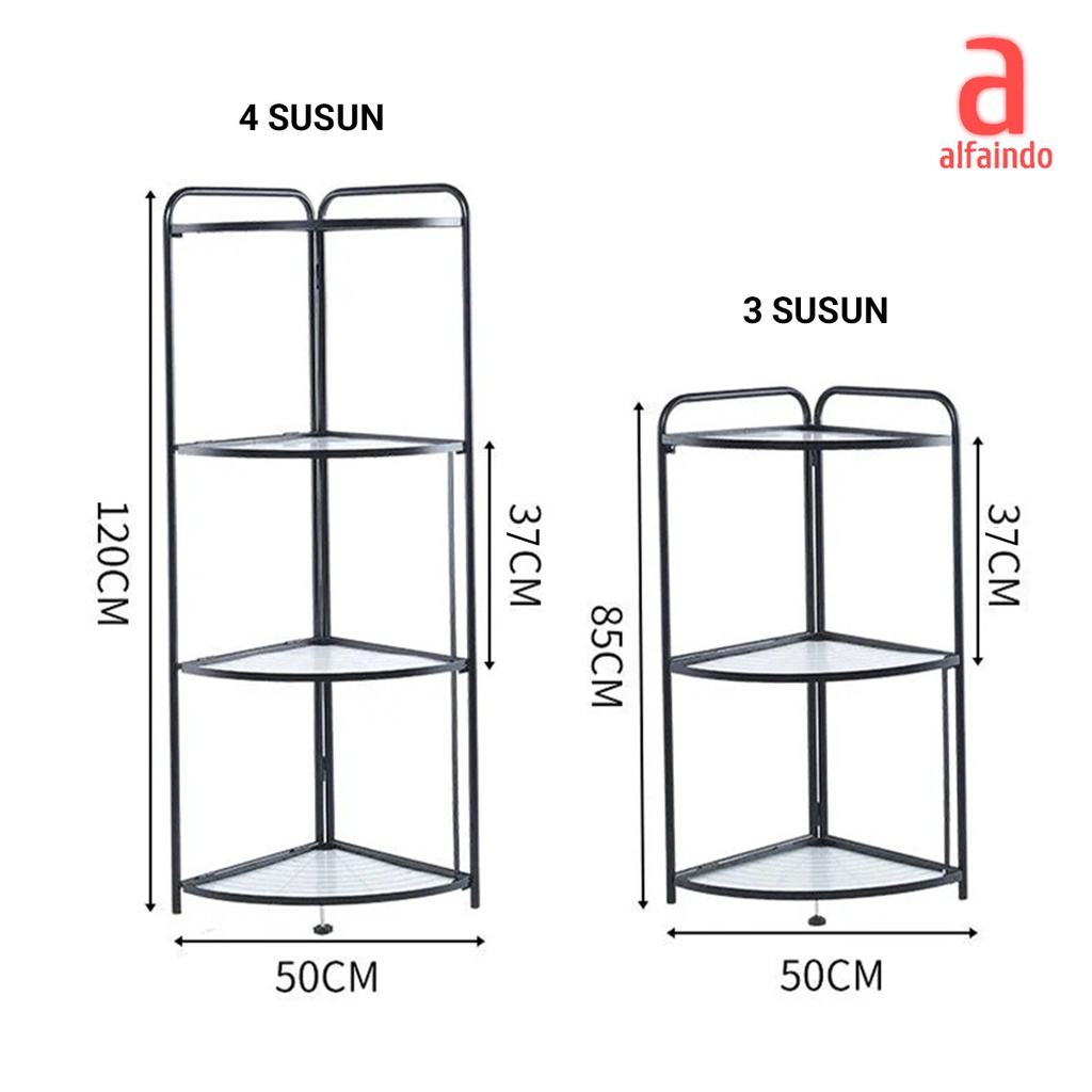 Cadillac Uwen Rak Sudut Segitiga Tempat Penyimpanan Serbaguna Metal Storage Rack CDLC007