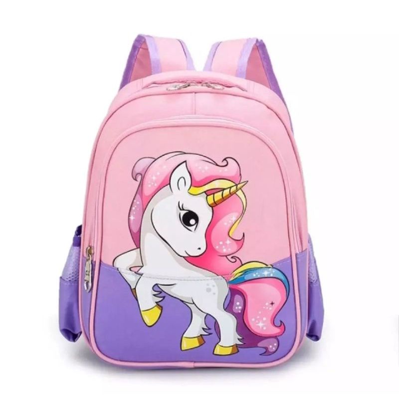 READY GOJEK GRAB TAS RANSEL SEKOLAH UNICORN PINK UNGU BIRU MERAH NAVY UNTUK BAWA BUKU BAJU RENANG AN
