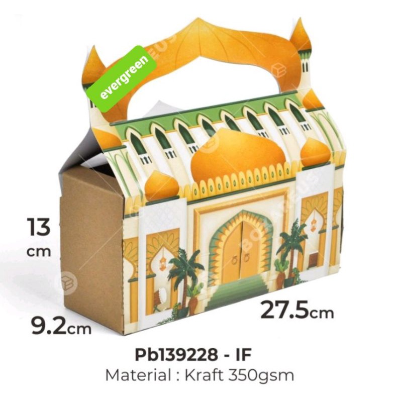 

PB139228 Box Paper Bag Lebaran Idul Fitri Dus muat 3 toples