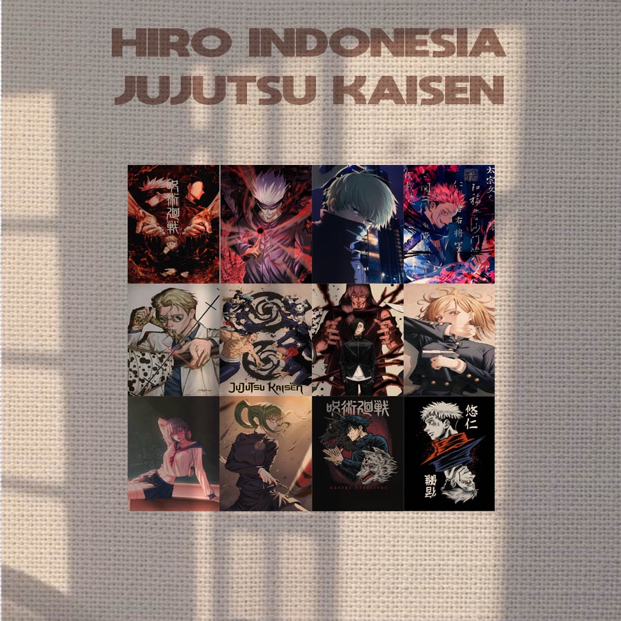 [ISI 12PCS] Poster Anime Jujutsu Kaisen Dinding Kamar Yuji Itadori Megumi Fushiguro-12PCS | Jujutsu