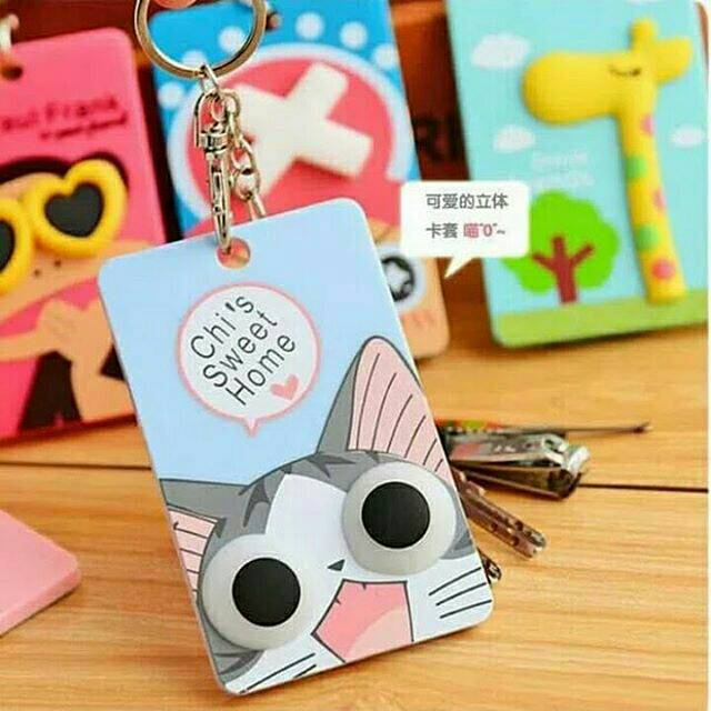 Tempat kartu karakter ID card holder gantungan kunci import